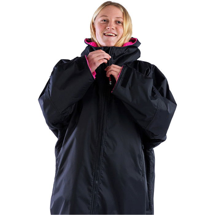 2024 Dryrobe Advance Junior Cambio De Manga Corta Robe V3 V3KSS - Black / Rosa